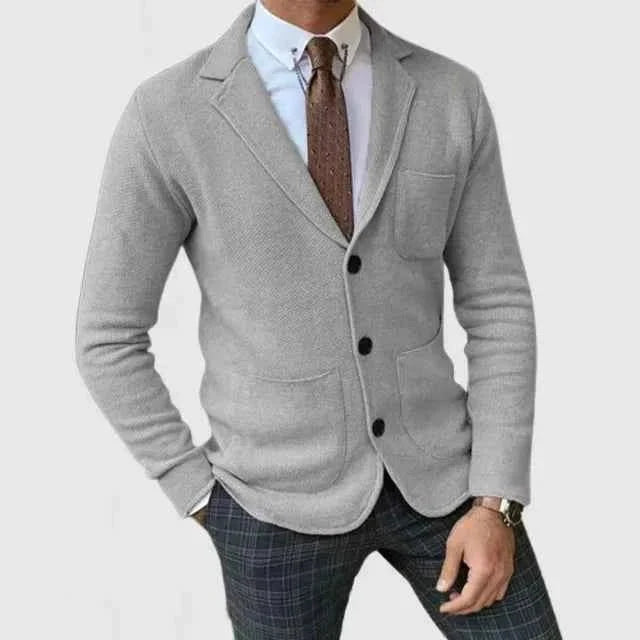 Knit Blazer Notch Lapel Regular Fit