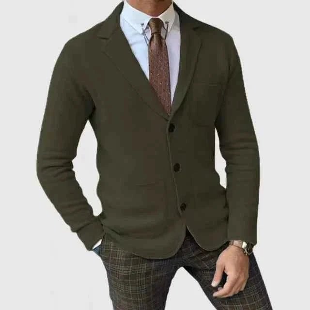 Knit Blazer Notch Lapel Regular Fit