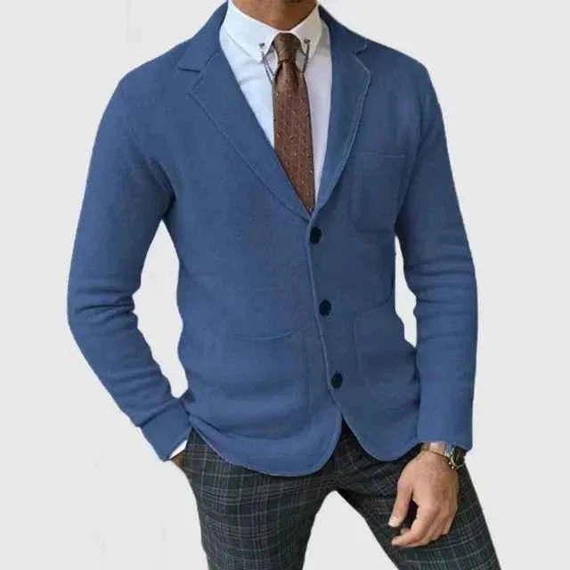 Knit Blazer Notch Lapel Regular Fit
