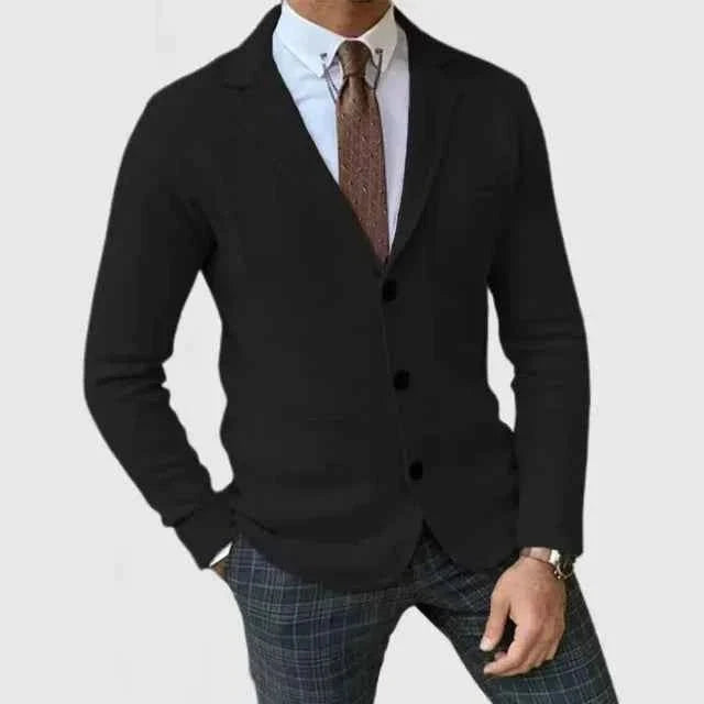 Knit Blazer Notch Lapel Regular Fit