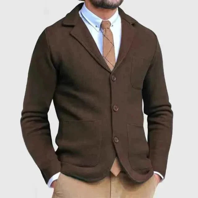 Knit Blazer Notch Lapel Regular Fit