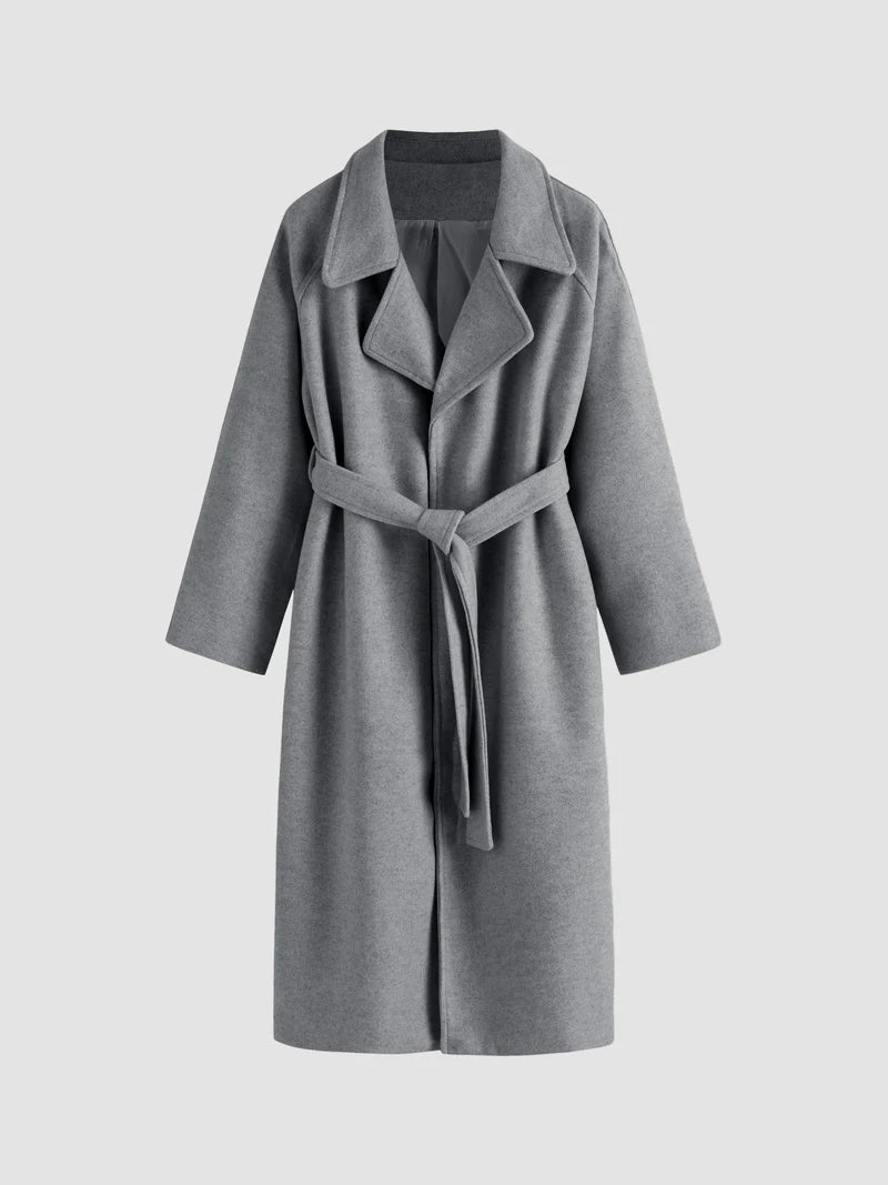 Wool Coat Longline Tailored Clean Lines