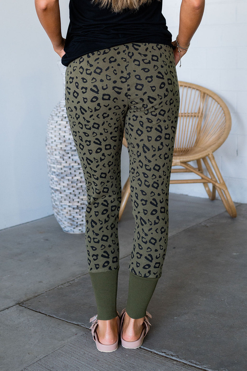 Joggers Skinny Fit Leopard Print Stretch