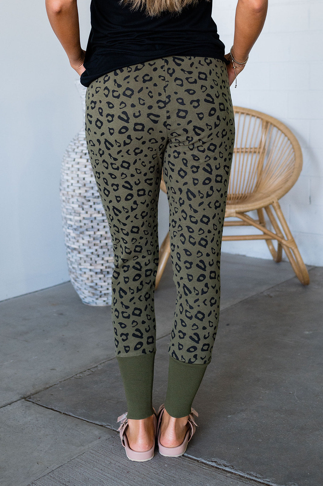Joggers Skinny Fit Leopard Print Stretch