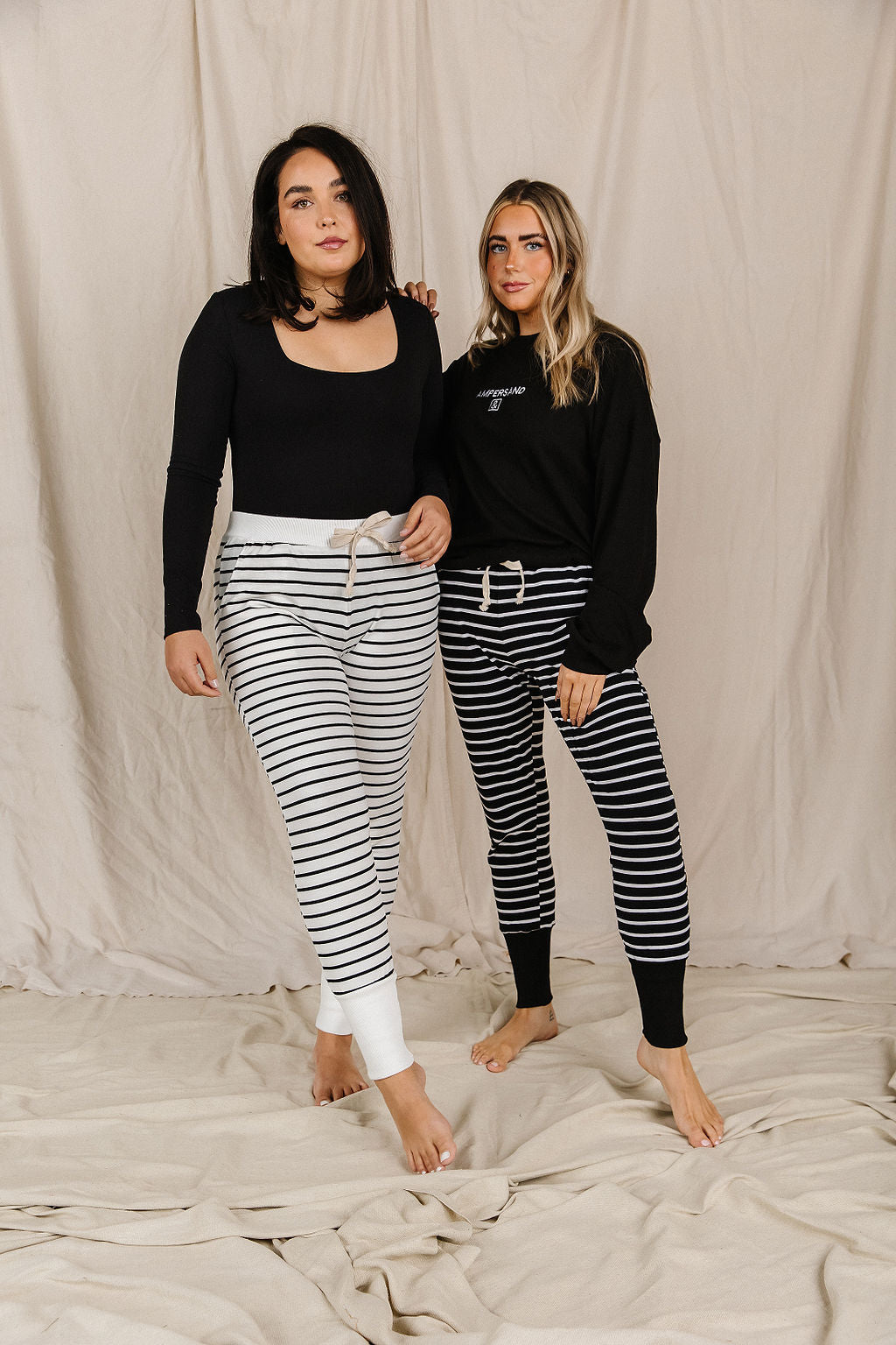 Joggers Skinny Fit Striped Stretch Fabric