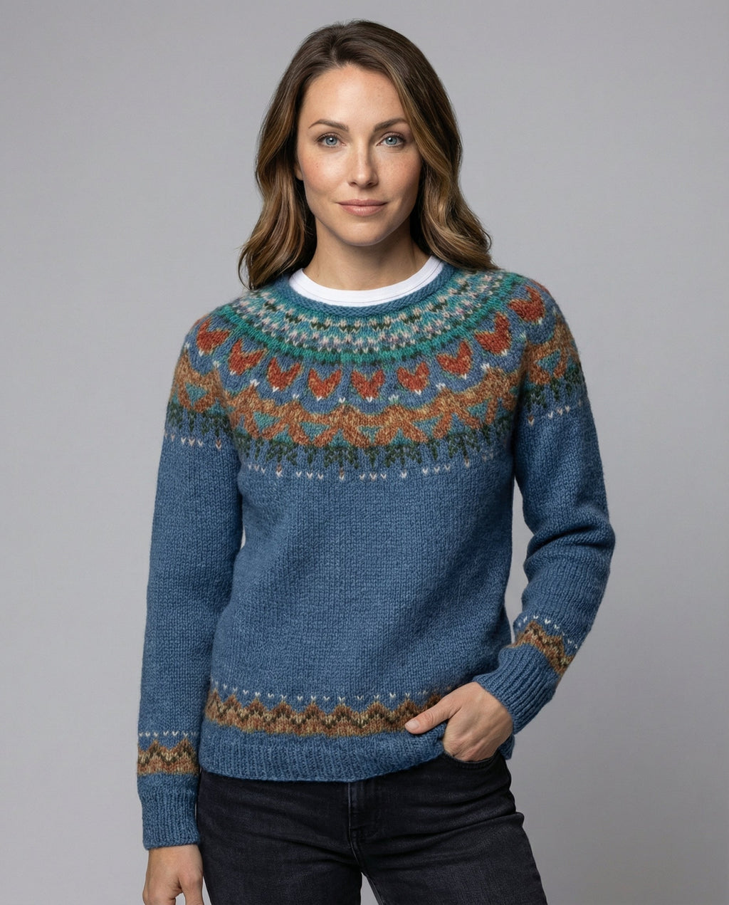 Icelandic Knit Sweater - Relaxed Vintage Layering