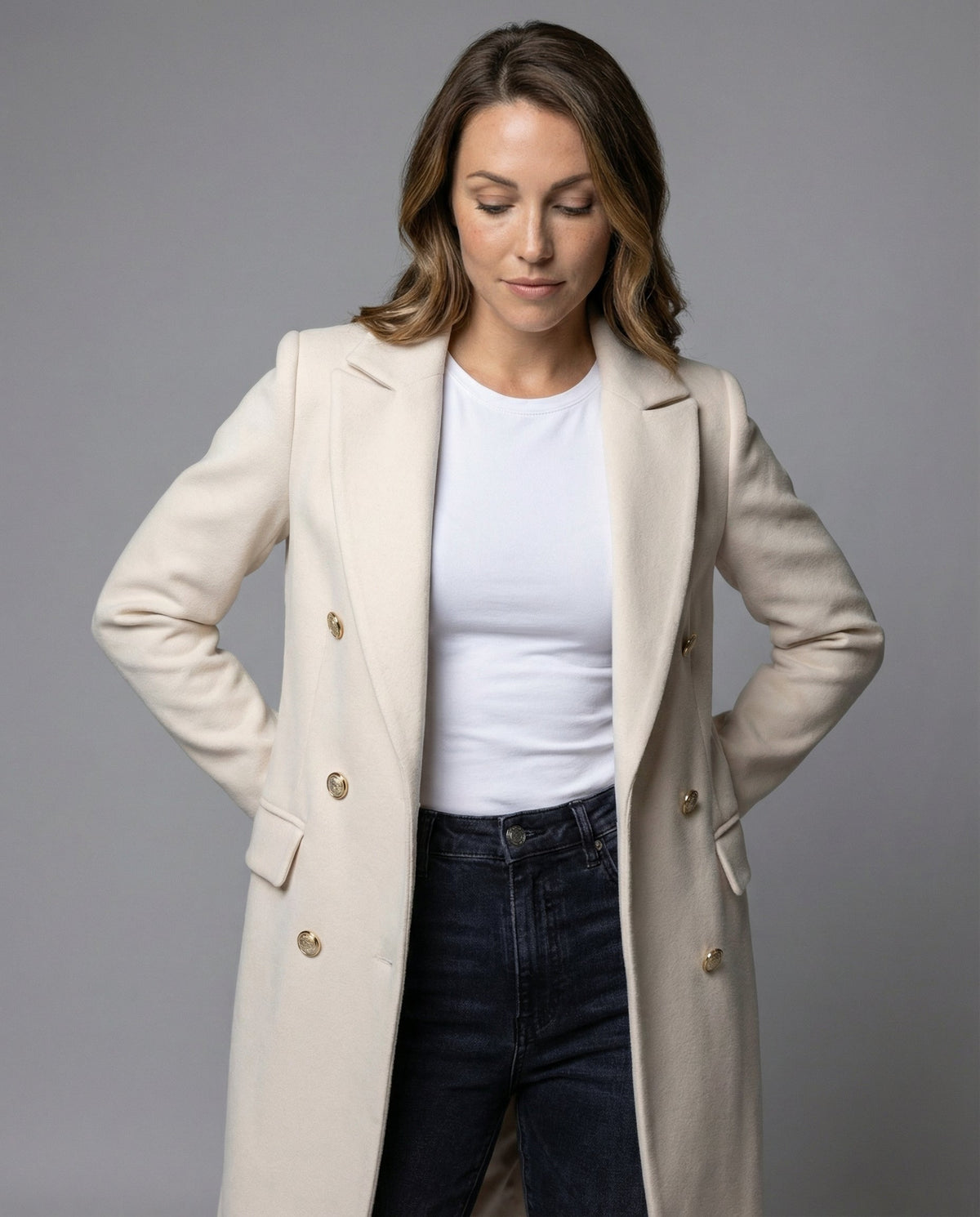 Double-Breasted Coat Structured Winter Sleeves