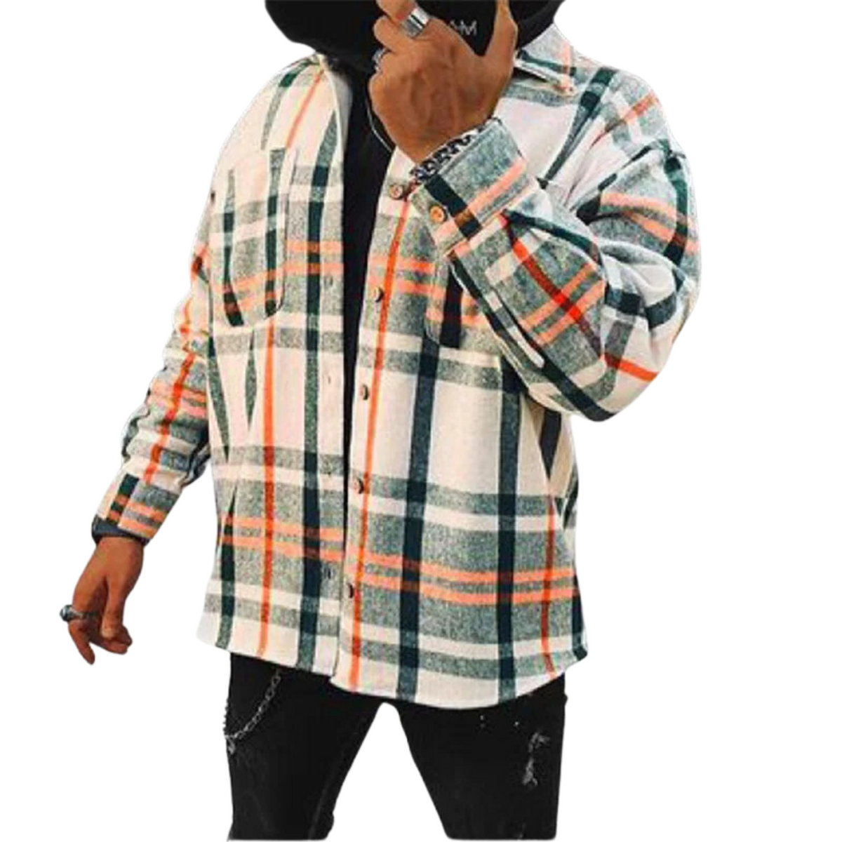 Check Shacket Button Down Brushed Flannel