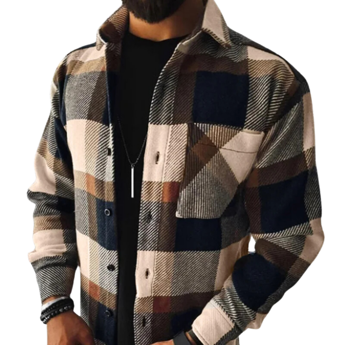 Check Shacket Button Down Brushed Flannel