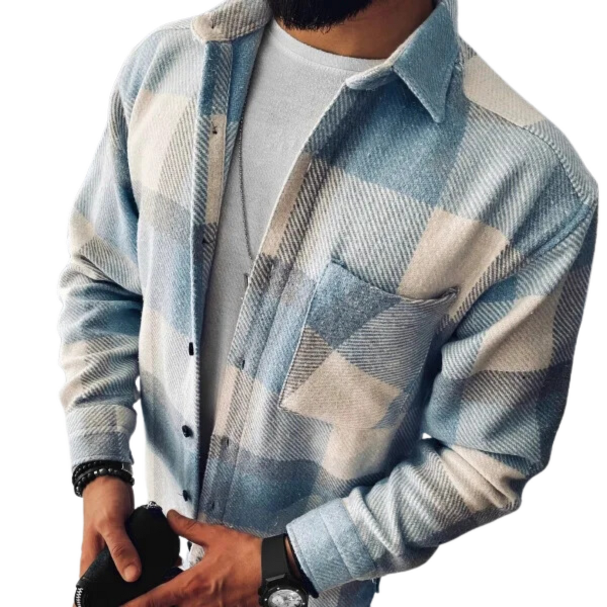 Check Shacket Button Down Brushed Flannel