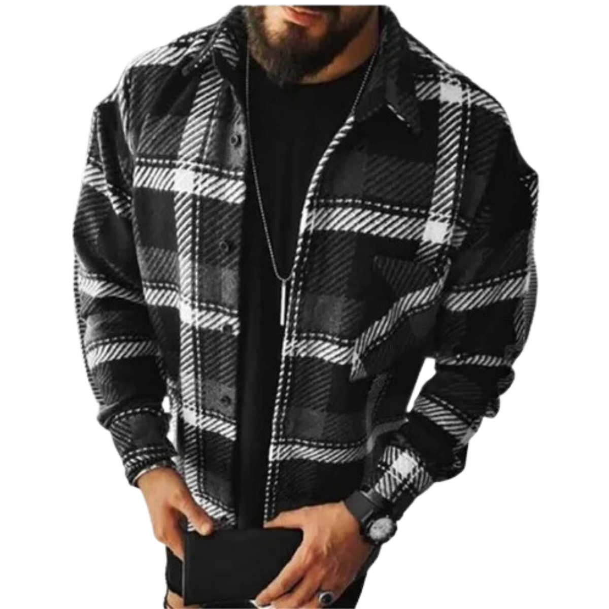 Check Shacket Button Down Brushed Flannel