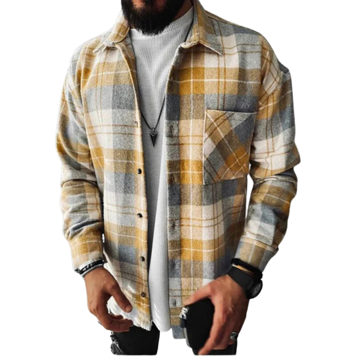 Check Shacket Button Down Brushed Flannel