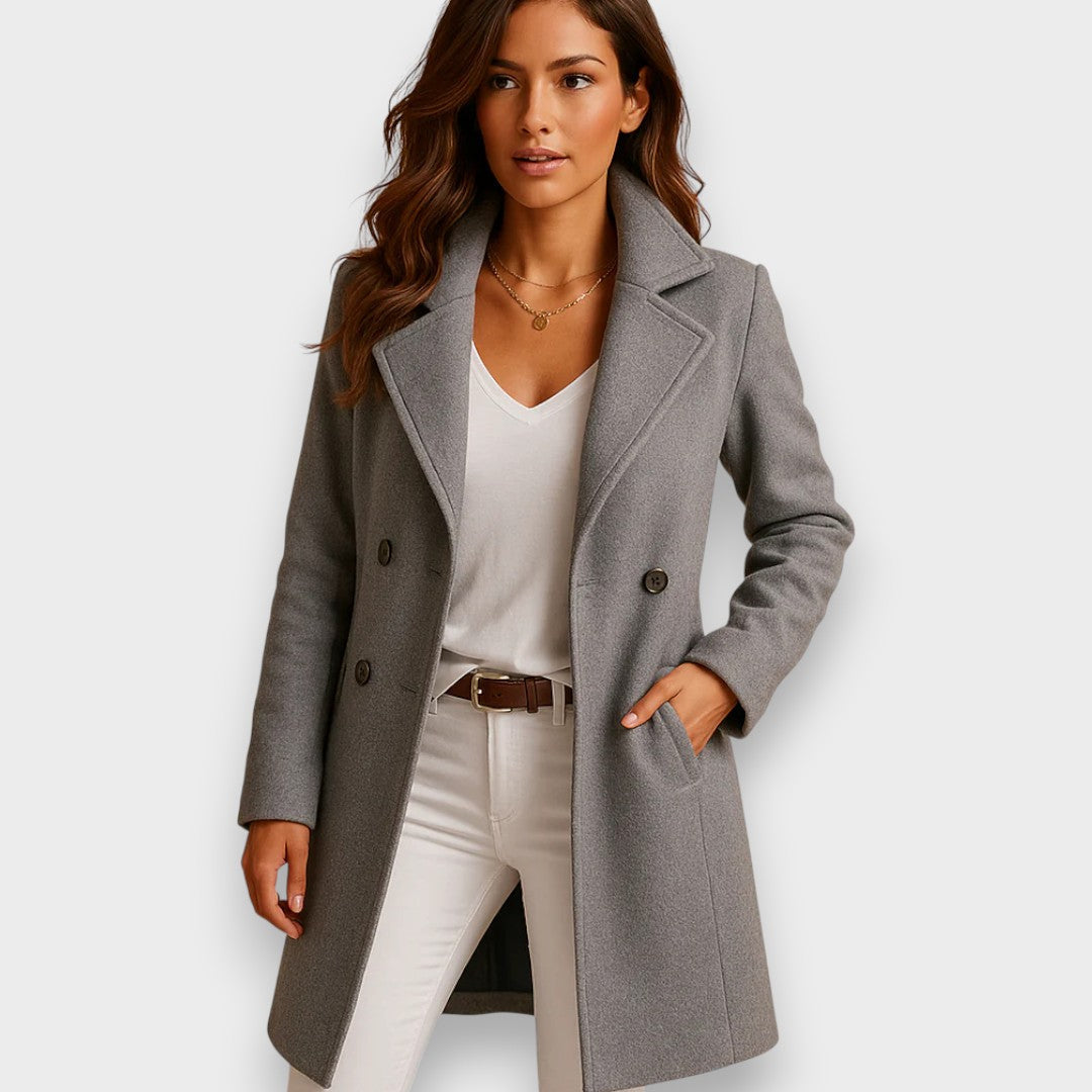 Wool Blend Coat Longline Structured Silhouette