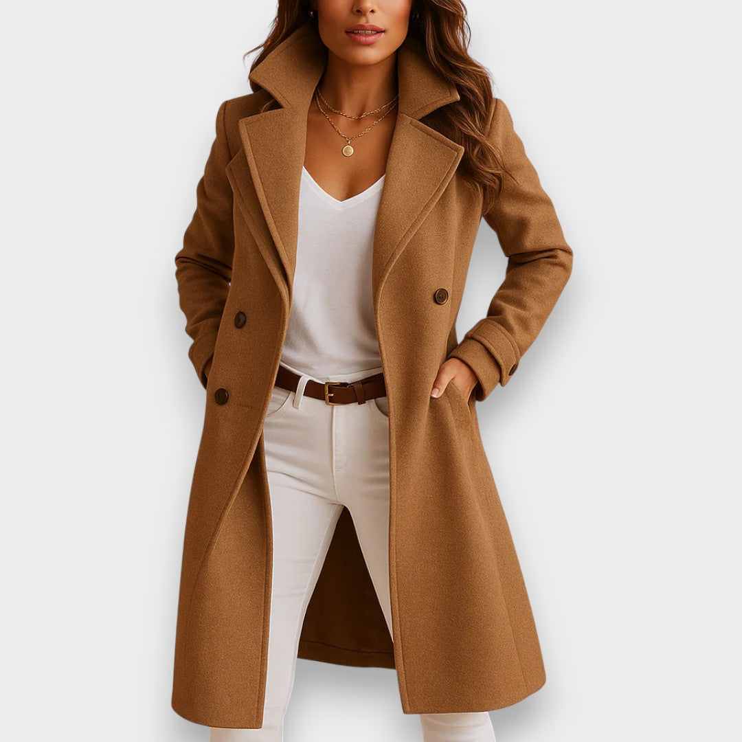 Wool Blend Coat Longline Structured Silhouette