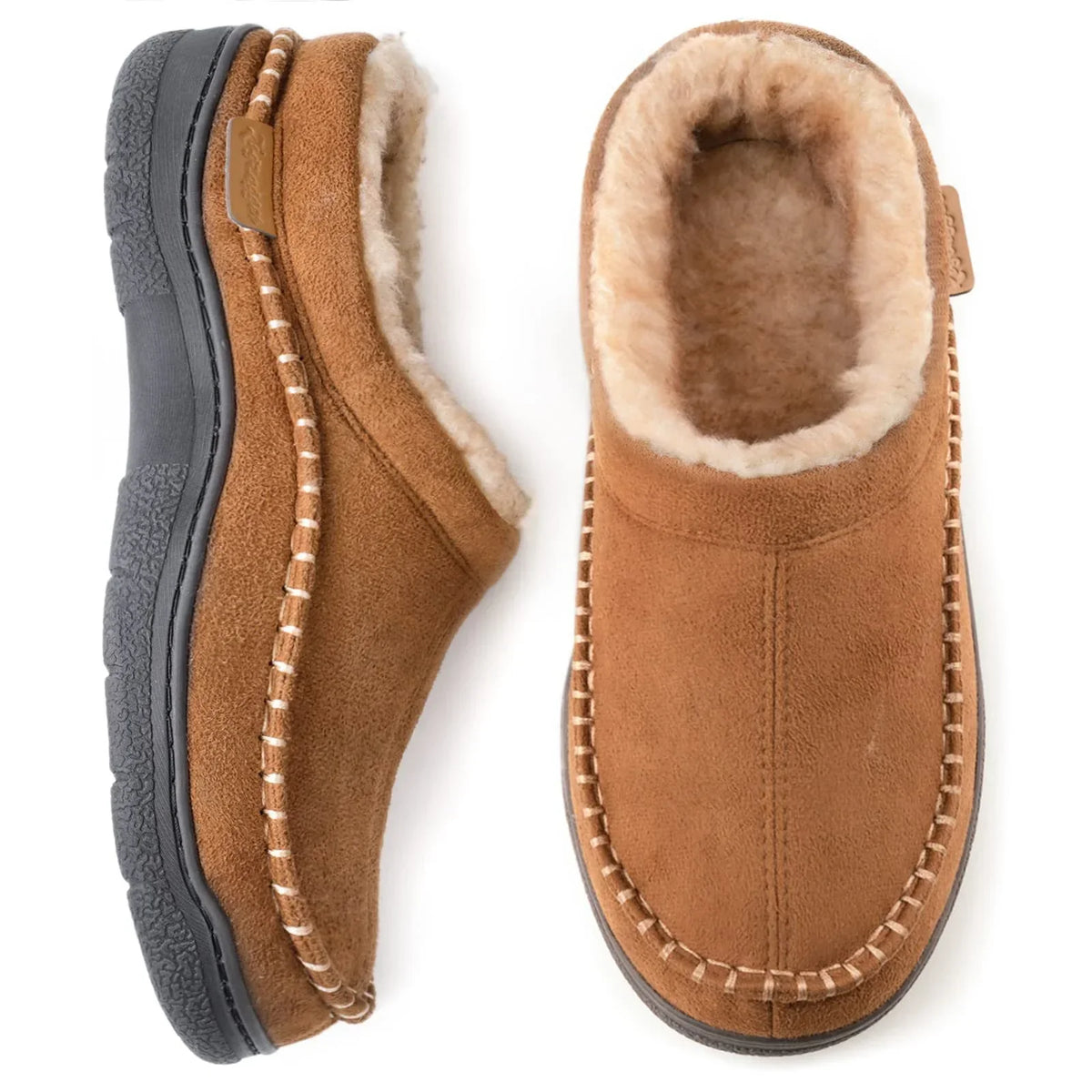 House Slippers With Lined Closed-Back