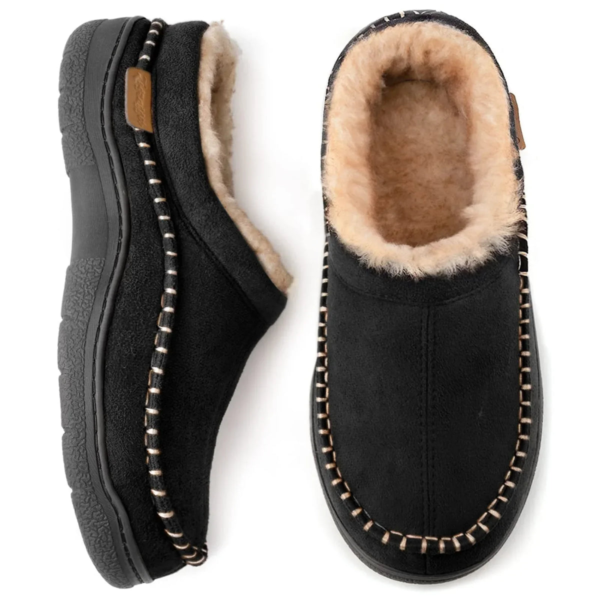 House Slippers With Lined Closed-Back