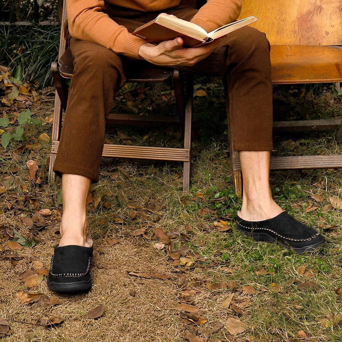 House Slippers With Lined Closed-Back