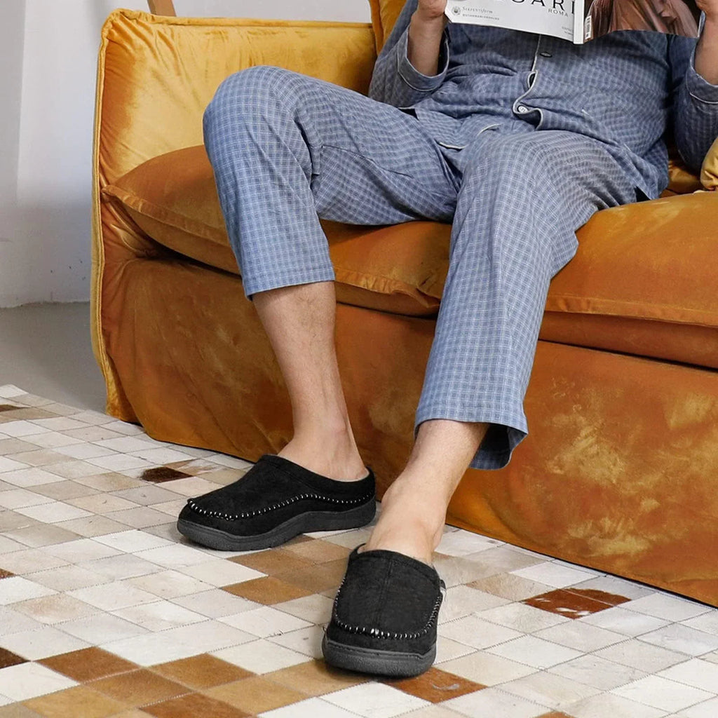 House Slippers With Lined Closed-Back