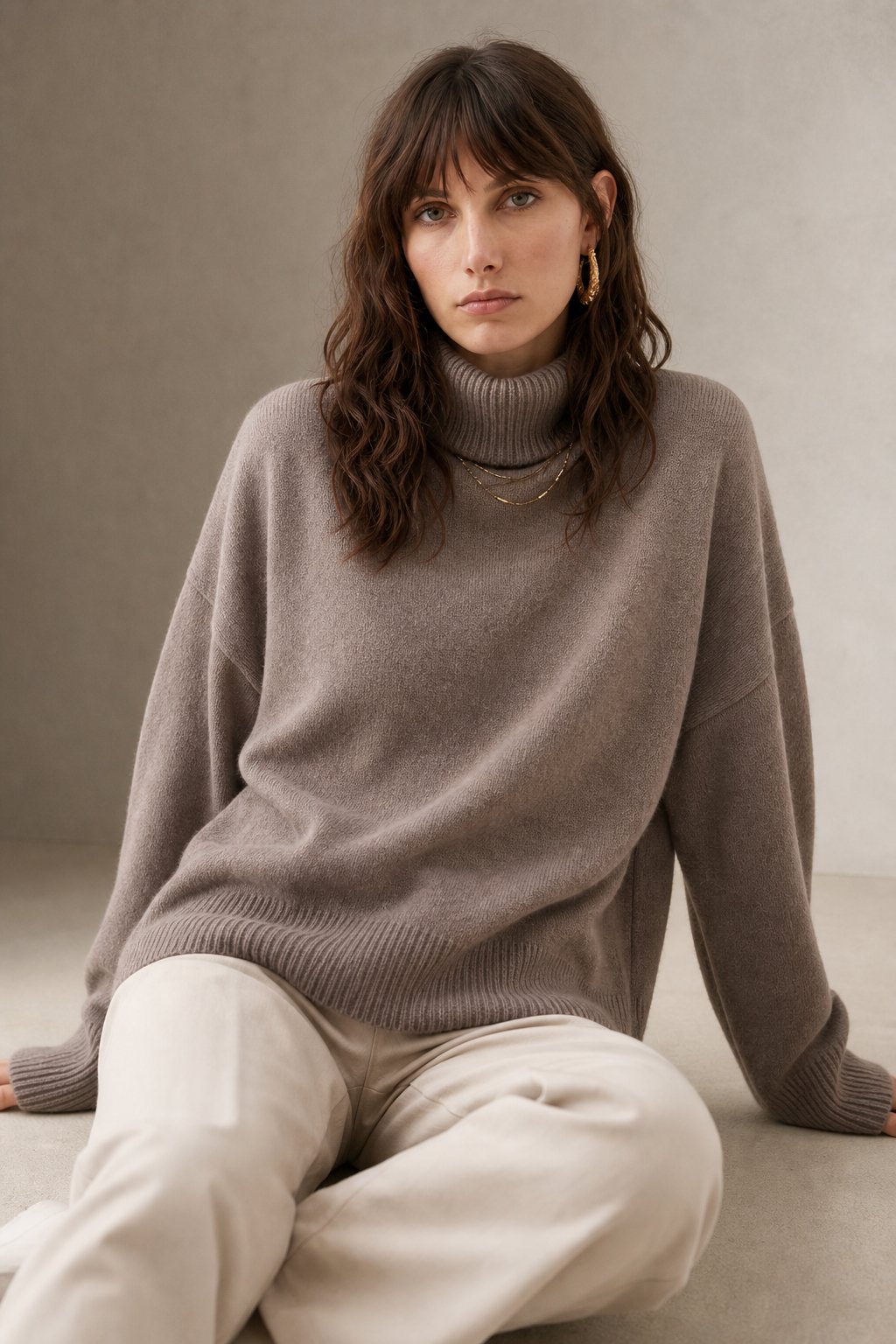 Turtleneck Jumper Oversized Merino Wool Blend