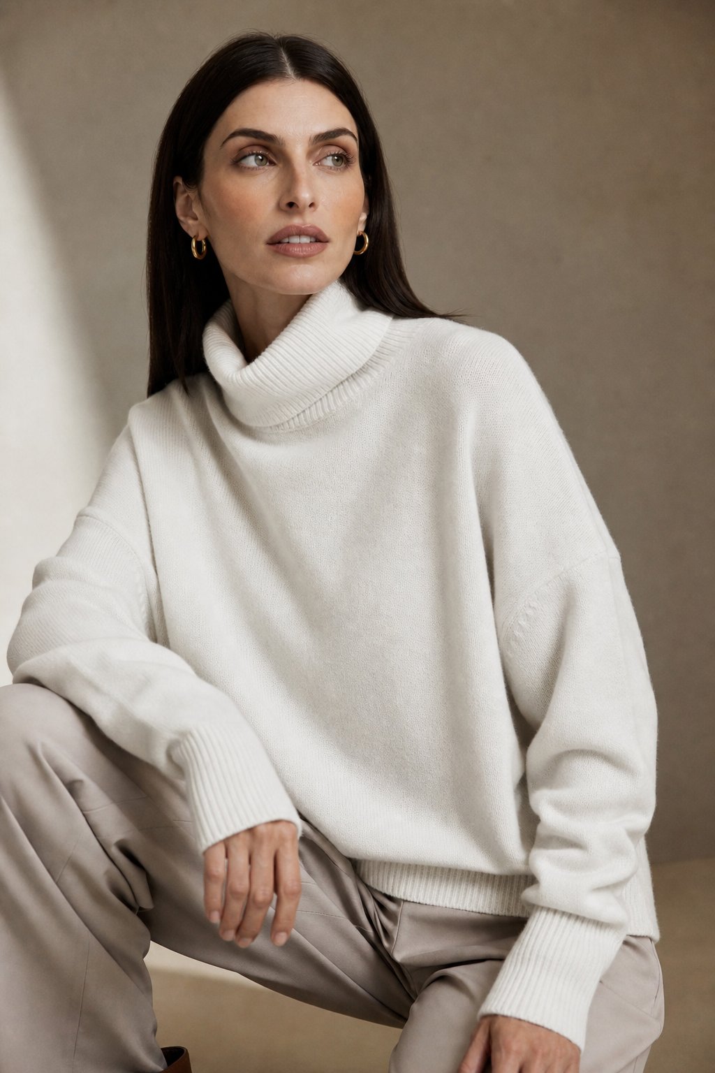 Turtleneck Jumper Oversized Merino Wool Blend