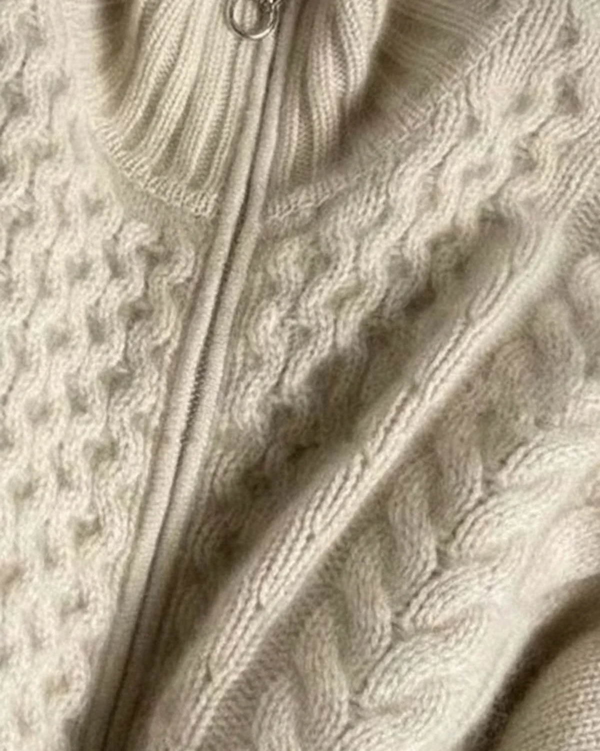 Chunky Cable Knit Full Zip Jumper