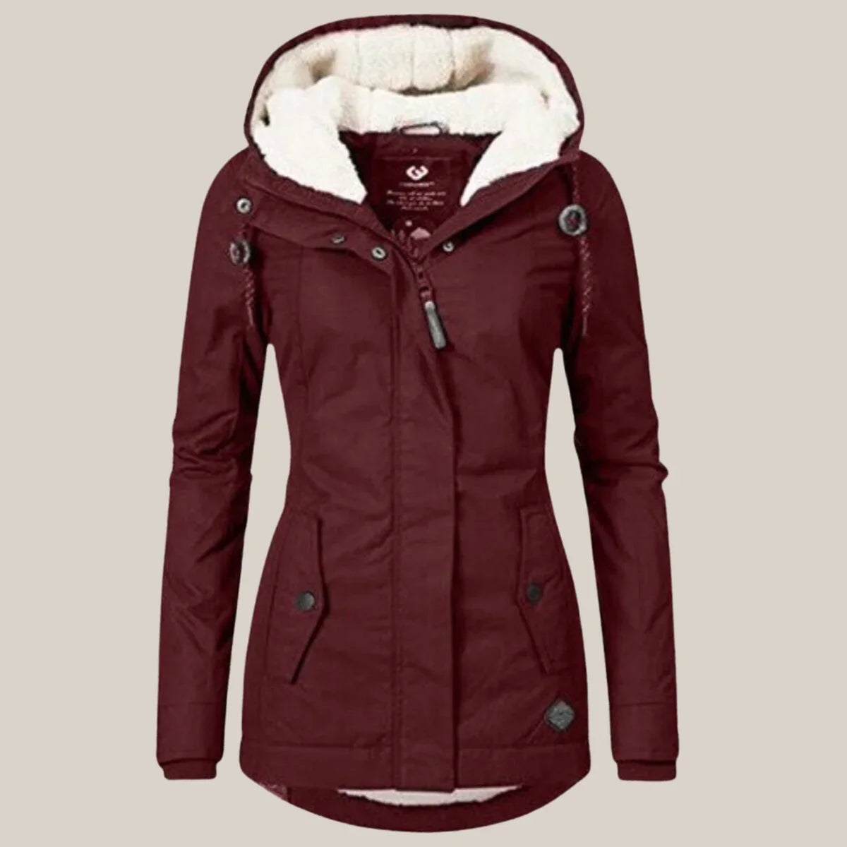 Sherpa-Lined Hooded Jacket Quilted Winter Warmth
