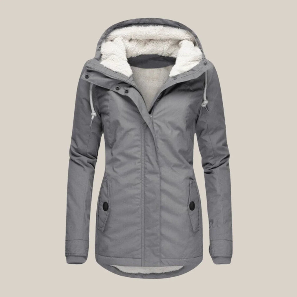 Sherpa-Lined Hooded Jacket Quilted Winter Warmth