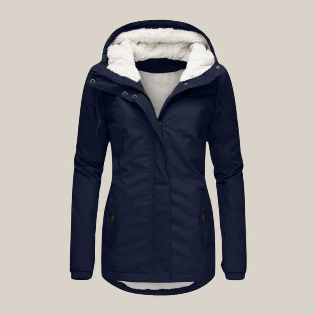 Sherpa-Lined Hooded Jacket Quilted Winter Warmth