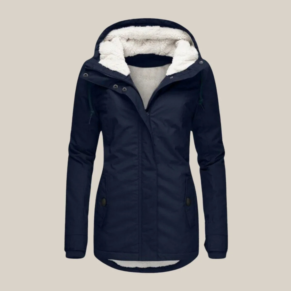 Sherpa-Lined Hooded Jacket Quilted Winter Warmth