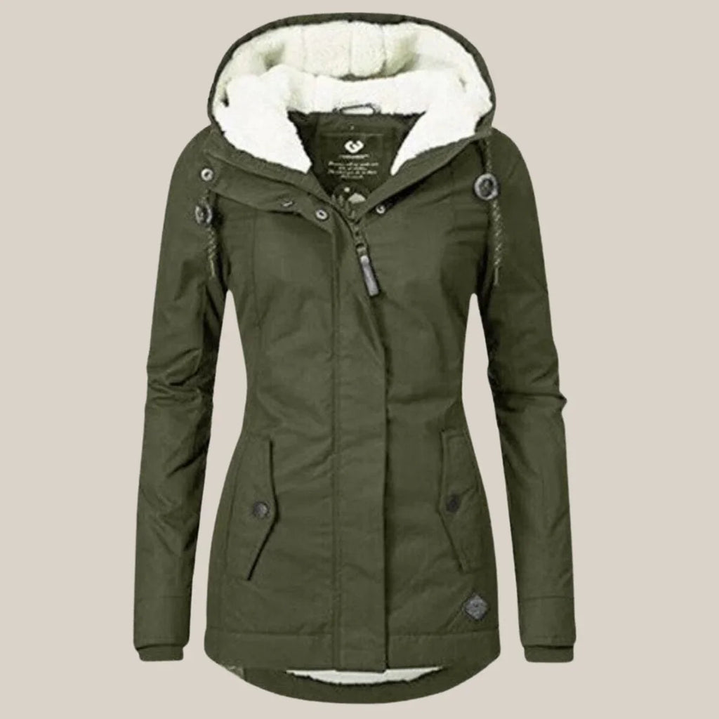 Sherpa-Lined Hooded Jacket Quilted Winter Warmth
