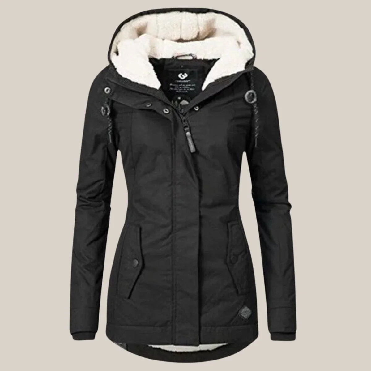 Sherpa-Lined Hooded Jacket Quilted Winter Warmth