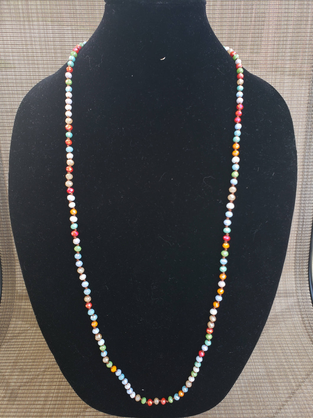 Multi-Color Knotted Necklace-N6-36-0004
