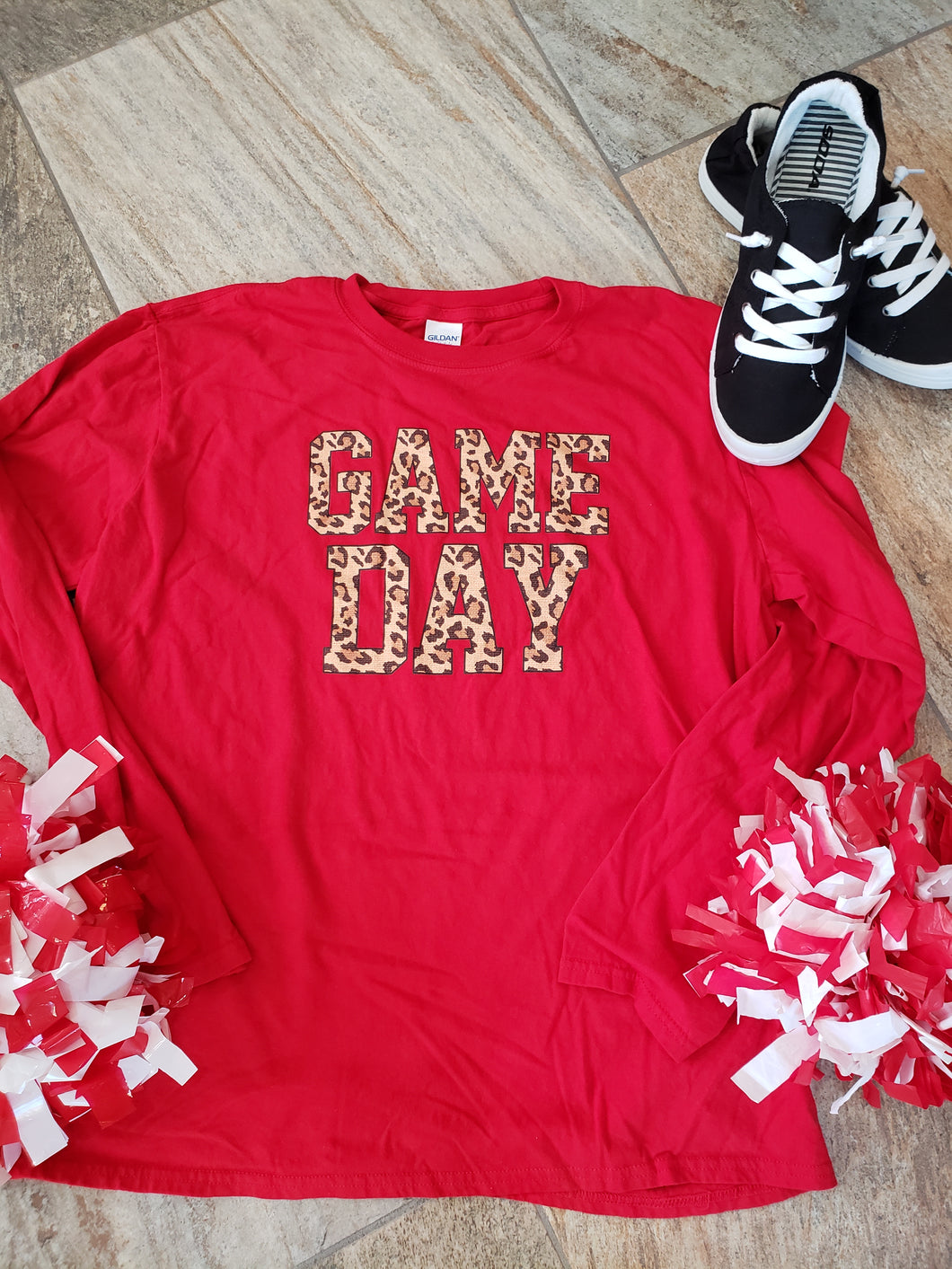GD-0001 Cheetah game day red longsleeve