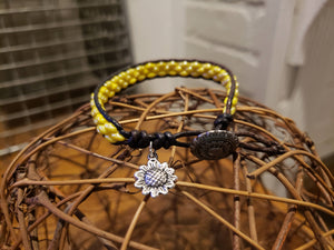 Yellow and Brown Leather Bracelet-BD-L-0003