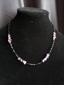 Seed Bead and Amythest Necklace-NS-20-0001