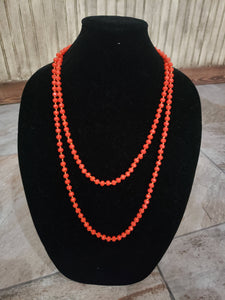 Crystal bead knotted necklace-N-0008