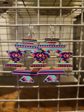 Load image into Gallery viewer, Bright Aztec Cut Earrings-E-0004