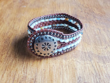 Load image into Gallery viewer, Beaded Leather Cuff - PP-9