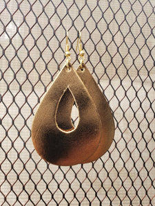 Metallic Leather Earrings-EL-57-0012