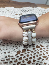 Load image into Gallery viewer, White Beaded Apple Watch Band-WB-EB-0002