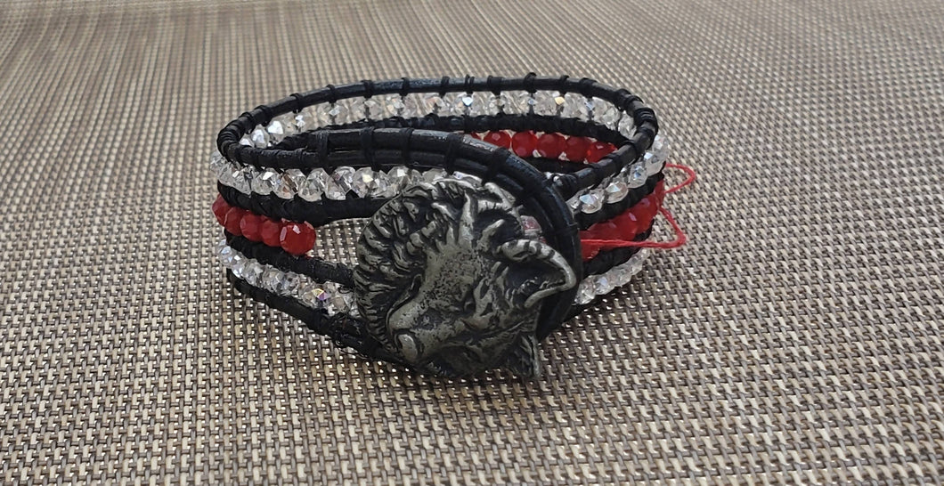 Wolf Leather Bracelet-B4-625-0001
