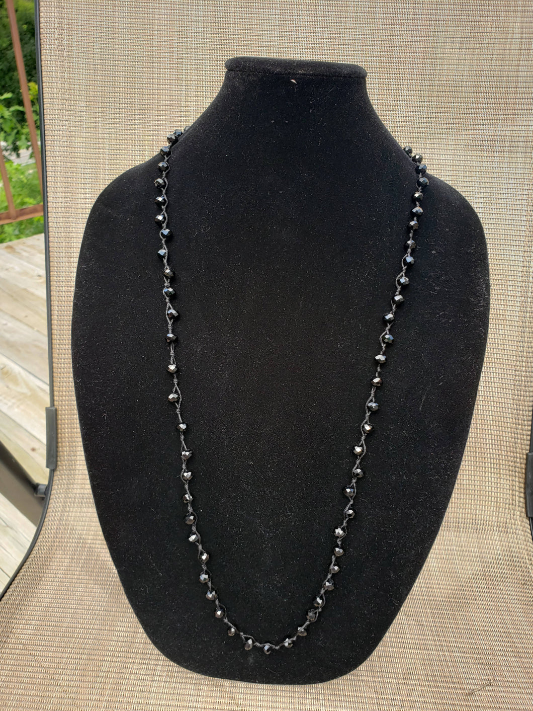 Black Knotted Necklace-N8-36-0006