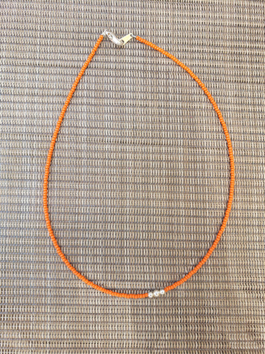 Orange with Sterling Silver Choker-NS-15-0011