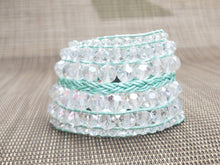 Load image into Gallery viewer, Clear Faceted Leather Bracelet-B8-725-0001