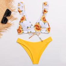 Load image into Gallery viewer, Sw24 Sunflower Ruffle Top Yellow Bottoms