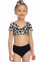 Load image into Gallery viewer, Ksw05 Leopard Top With Sleeve Black Bottoms (KIDS)