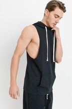 M006 mens black and white muscle tank