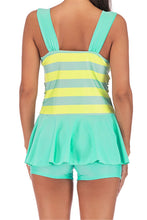 Load image into Gallery viewer, SW29 polkadots And Stripes Skirt Flat Angle Tankini Top