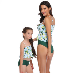 Ksw14 Baby Blue And White Lemon Top With Dark Green Bottoms (KIDS)