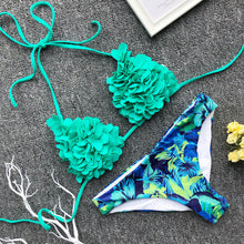 Load image into Gallery viewer, SW5 Blue And Green Floral Swim Bottoms